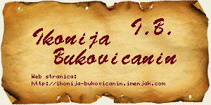 Ikonija Bukovičanin vizit kartica